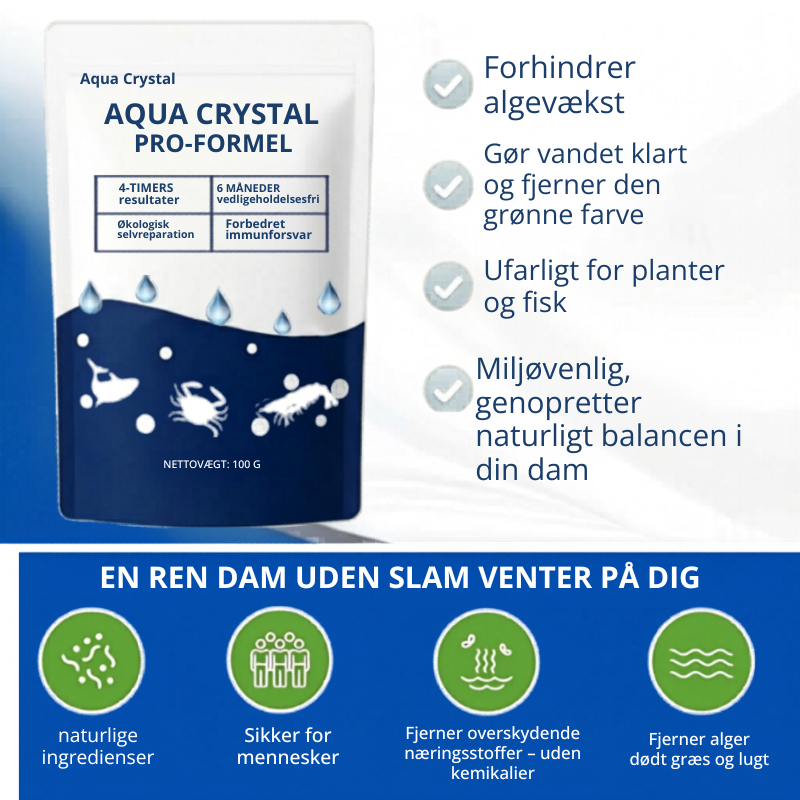 Aqua Crystal – Vandbehandling | Synligt klart vand på 24 timer!