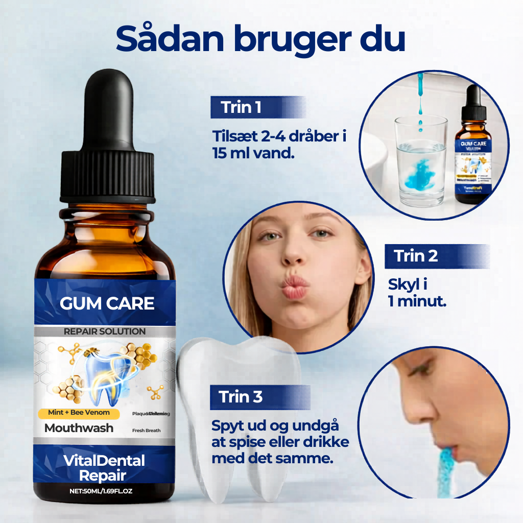 VitalDental Repair - Mundskyl til bekæmpelse af plak, heling af tandkød og tandblegning